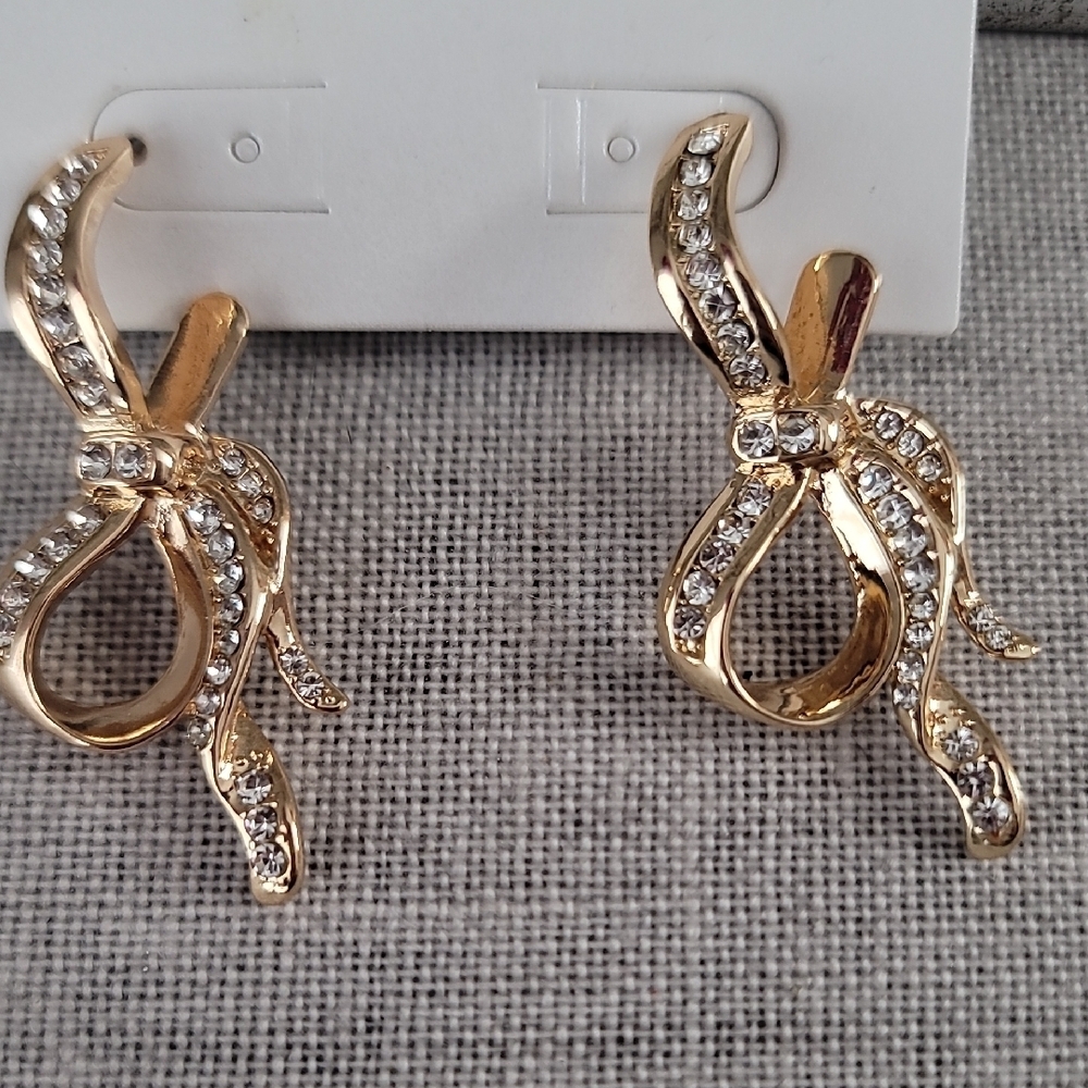 SugarFix By Baublebar Gold Bow Earrings - Picture 2 of 5